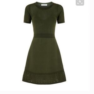 Sandro Paris Flare Olive Green Dress
